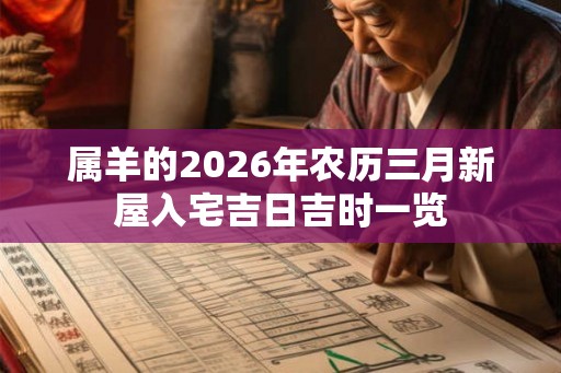 属羊的2026年农历三月新屋入宅吉日吉时一览