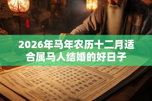 2026年马年农历十二月适合属马人结婚的好日子 2026年马年农历十二月适合属马人结婚的好日子