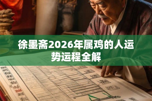 徐墨斋2026年属鸡的人运势运程全解