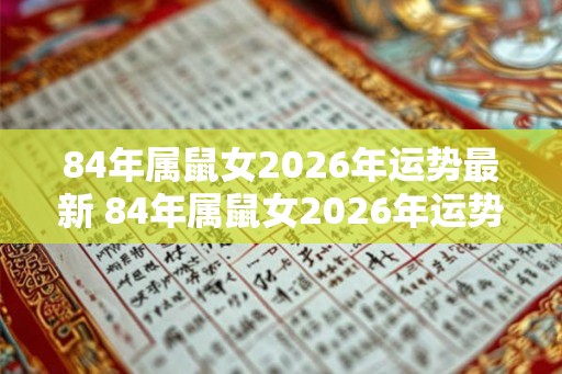 84年属鼠女2026年运势最新 84年属鼠女2026年运势如何