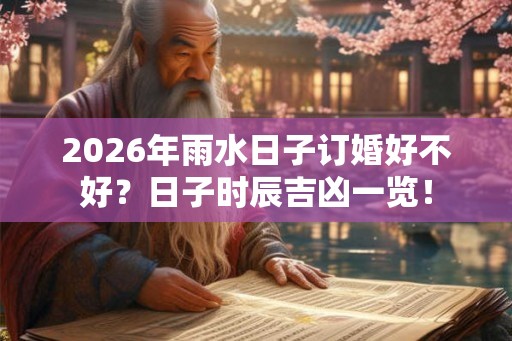 2026年雨水日子订婚好不好？日子时辰吉凶一览！