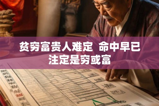 贫穷富贵人难定  命中早已注定是穷或富