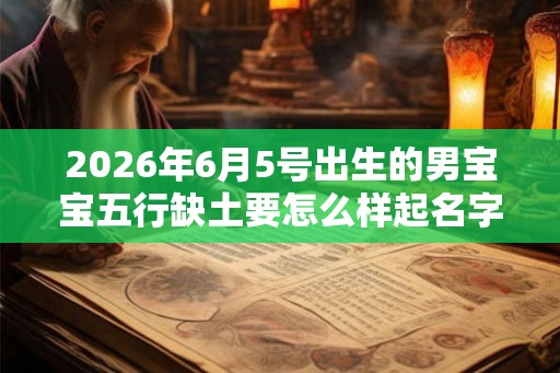 2026年6月5号出生的男宝宝五行缺土要怎么样起名字
