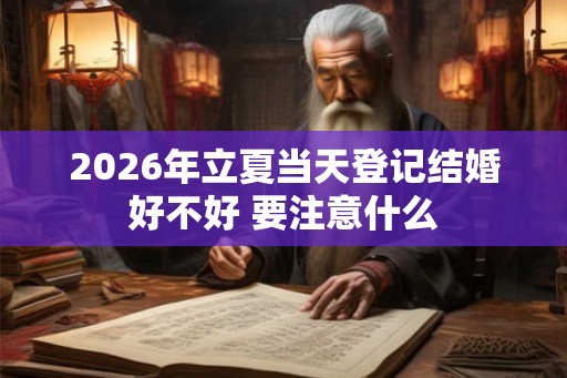 2026年立夏当天登记结婚好不好 要注意什么