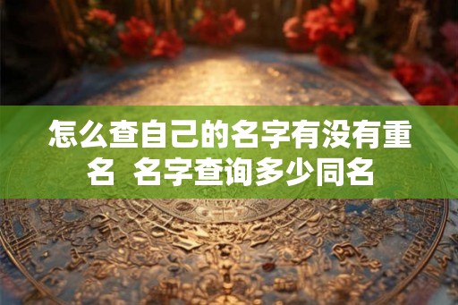 怎么查自己的名字有没有重名  名字查询多少同名