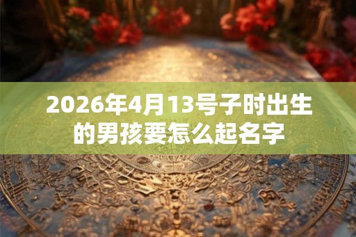 2026年4月13号子时出生的男孩要怎么起名字