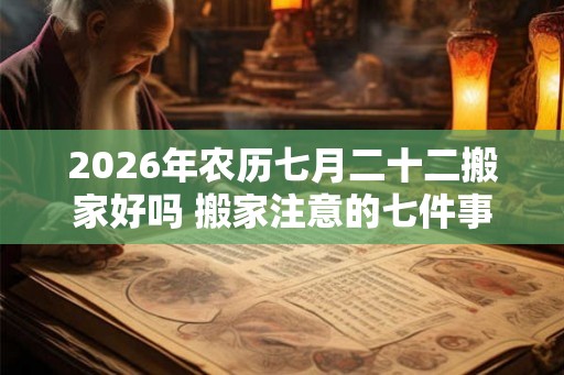 2026年农历七月二十二搬家好吗 搬家注意的七件事 2026年农历七月二十二搬家好吗 搬家注意的七件事
