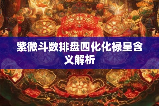 紫微斗数排盘四化化禄星含义解析