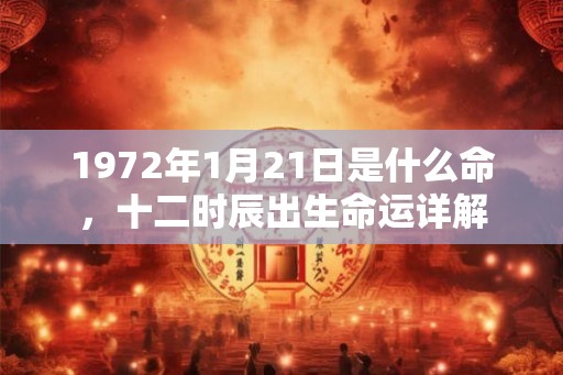 1972年1月21日是什么命，十二时辰出生命运详解