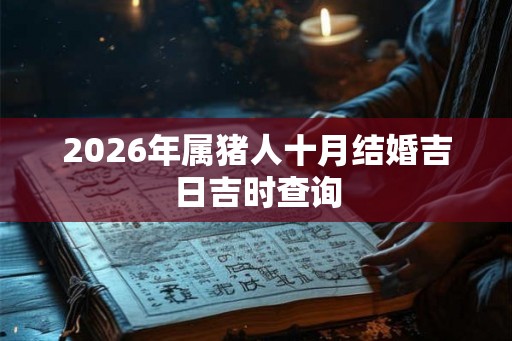 2026年属猪人十月结婚吉日吉时查询