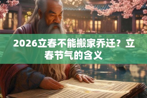 2026立春不能搬家乔迁？立春节气的含义
