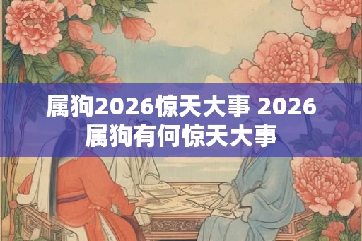 属狗2026惊天大事 2026属狗有何惊天大事