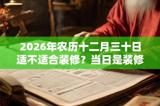 2026年农历十二月三十日适不适合装修?当日是装修吉日吗? 2026年农历十二月三十日适不适合装修?当日是装修吉日吗?