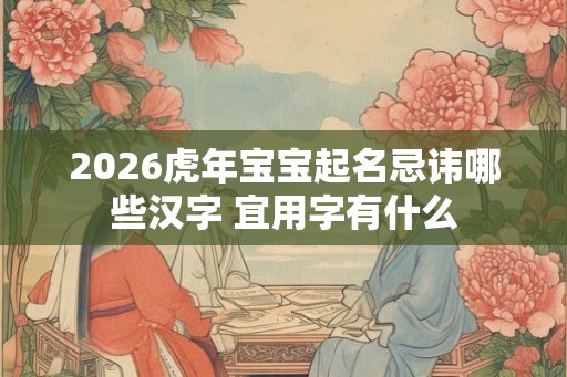 2026虎年宝宝起名忌讳哪些汉字 宜用字有什么