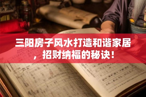 三阳房子风水打造和谐家居，招财纳福的秘诀！