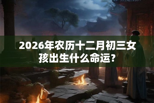 2026年农历十二月初三女孩出生什么命运？