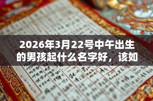2026年3月22号中午出生的男孩起什么名字好，该如何取名？