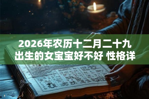 2026年农历十二月二十九出生的女宝宝好不好 性格详解
