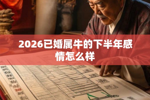 2026已婚属牛的下半年感情怎么样
