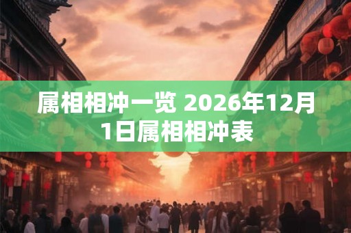 属相相冲一览 2026年12月1日属相相冲表