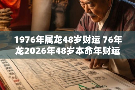 1976年属龙48岁财运 76年龙2026年48岁本命年财运怎么样