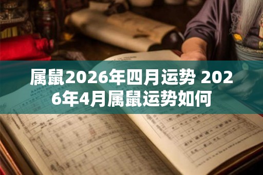 属鼠2026年四月运势 2026年4月属鼠运势如何