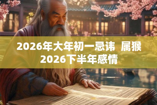 2026年大年初一忌讳  属猴2026下半年感情