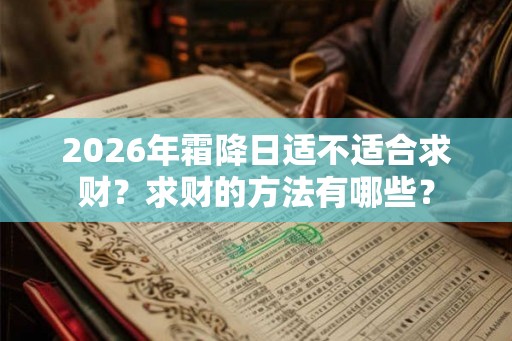 2026年霜降日适不适合求财?求财的方法有哪些? 2026年霜降日适不适合求财?求财的方法有哪些?