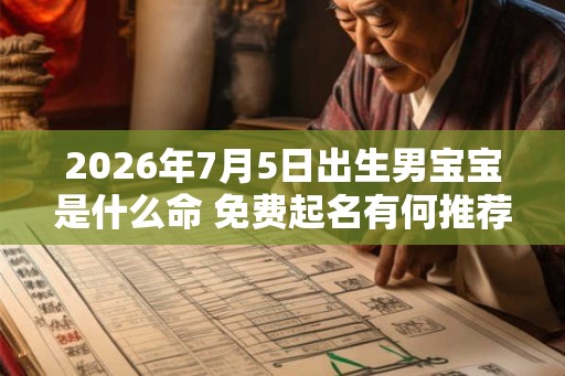 2026年7月5日出生男宝宝是什么命 免费起名有何推荐