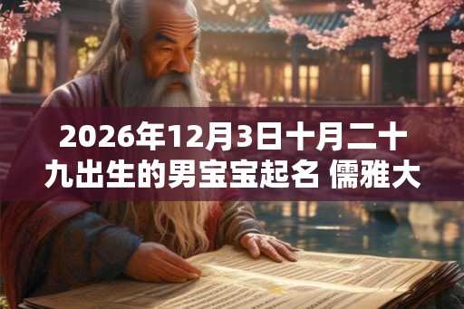 2026年12月3日十月二十九出生的男宝宝起名 儒雅大方 2026年12月3日十月二十九出生的男宝宝起名 儒雅大方