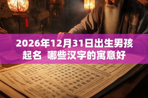 2026年12月31日出生男孩起名  哪些汉字的寓意好