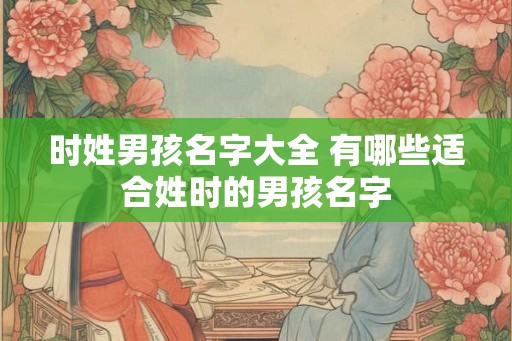 时姓男孩名字大全 有哪些适合姓时的男孩名字