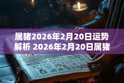 属猪2026年2月20日运势解析 2026年2月20日属猪人运势