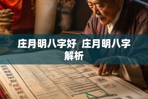庄月明八字好  庄月明八字解析