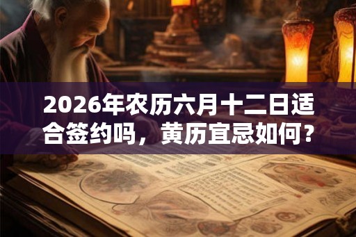 2026年农历六月十二日适合签约吗，黄历宜忌如何？