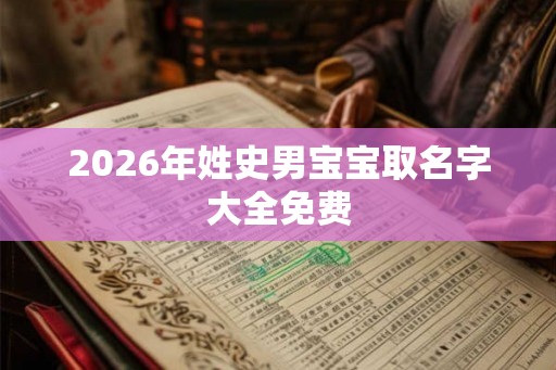 2026年姓史男宝宝取名字大全免费 2026年姓史男宝宝取名字大全免费