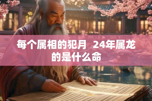 每个属相的犯月  24年属龙的是什么命