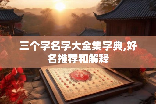 三个字名字大全集字典,好名推荐和解释
