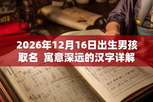 2026年12月16日出生男孩取名  寓意深远的汉字详解
