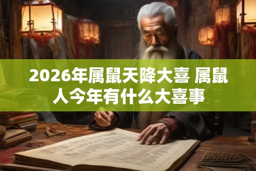 2026年属鼠天降大喜 属鼠人今年有什么大喜事