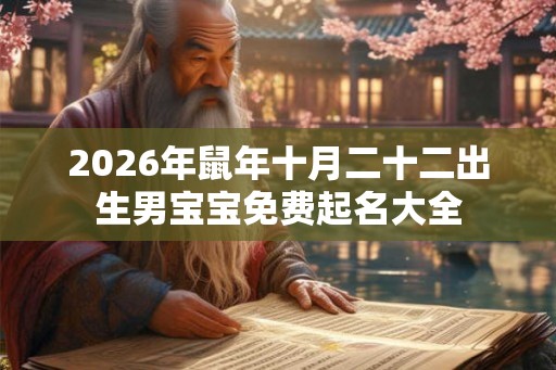 2026年鼠年十月二十二出生男宝宝免费起名大全 2026年鼠年十月二十二出生男宝宝免费起名大全