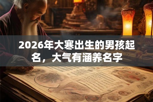 2026年大寒出生的男孩起名，大气有涵养名字