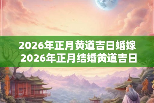 2026年正月黄道吉日婚嫁 2026年正月结婚黄道吉日查询