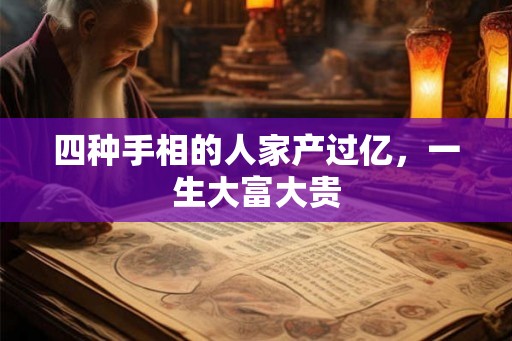 四种手相的人家产过亿，一生大富大贵