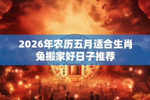 2026年农历五月适合生肖兔搬家好日子推荐