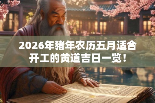 2026年猪年农历五月适合开工的黄道吉日一览！