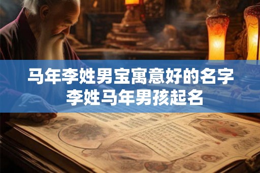马年李姓男宝寓意好的名字  李姓马年男孩起名