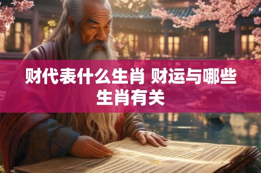 财代表什么生肖 财运与哪些生肖有关