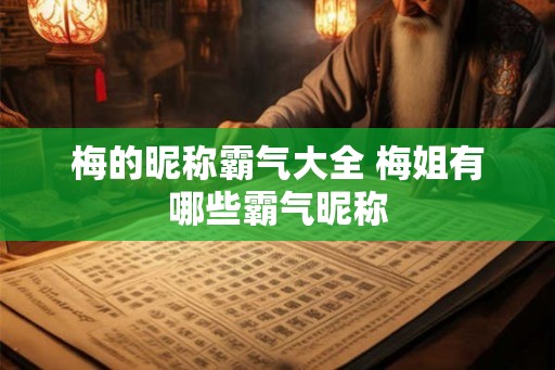 梅的昵称霸气大全 梅姐有哪些霸气昵称