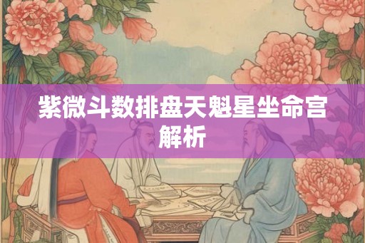 紫微斗数排盘天魁星坐命宫解析 紫微斗数排盘天魁星坐命宫解析